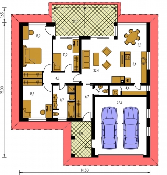 Grundriss des Erdgeschosses - BUNGALOW 109
